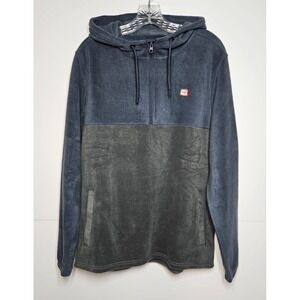 O'Neill Mens Blue Gray 1/4 Zip Pullover Fleece Hoodie Size Small NWT